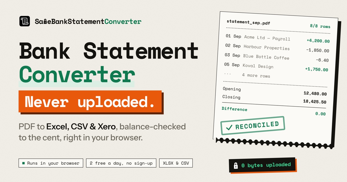 Safe Bank Statement Converter preview